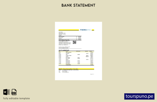 listo para imprimir plantilla de excel de extracto bancario de Andorra MoraBank